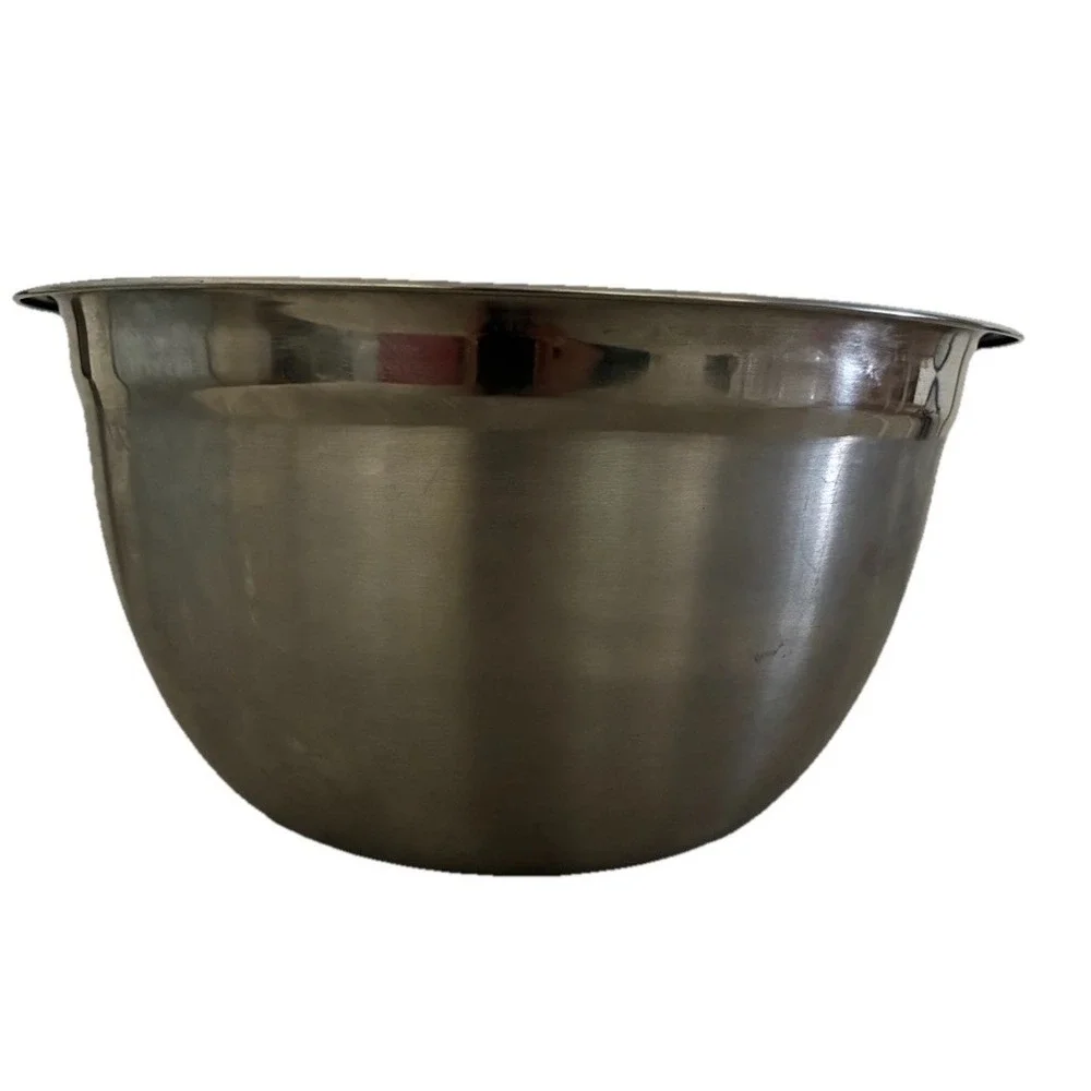 Vintage‎ Mixing Bowl 7 Qt Stainless Steel Heavy Duty 12x6.5